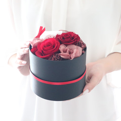 選べるメッセージ｜赤いバラのエレガントなフラワーボックス｜誕生日・還暦祝い・退職祝い・母の日等　pre.048 9枚目の画像