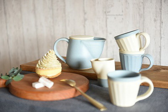 【晋六窯】PELICAN TEA CUP／WHITE（白）可愛い陶器のカップ 8枚目の画像