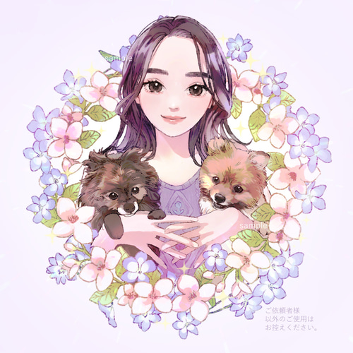 SNSのアイコンイラストオーダー/似顔絵、キャラクターイラスト