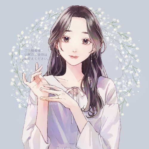 SNSのアイコンイラストオーダー/似顔絵、キャラクターイラスト