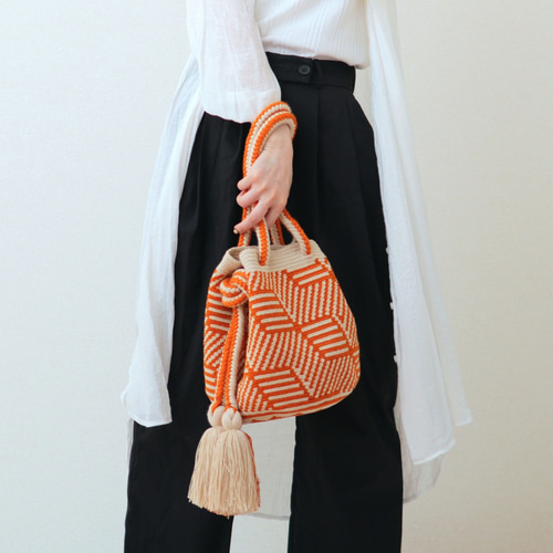 キュービック巾着バッグ