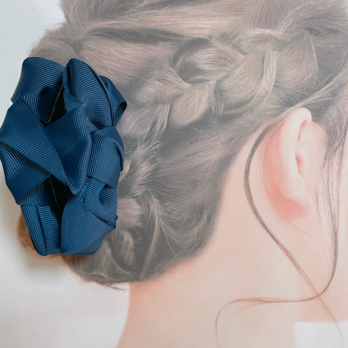 ふんわり 大人 リボン バンスクリップ 大きめ ヘアアクセサリー 上品