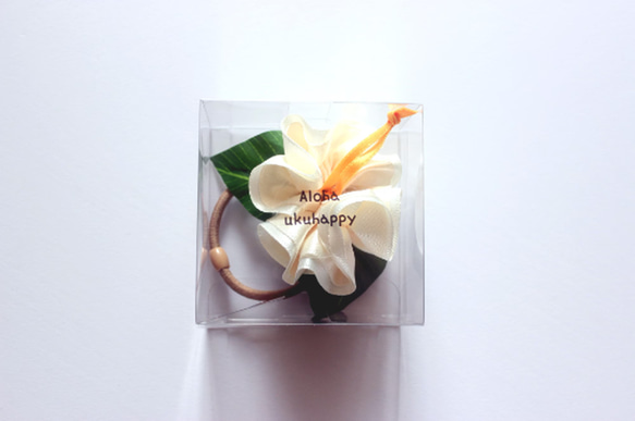 木槿花髮帶/白象牙色/草裙舞浴衣尤克里裡/夏威夷花彈性花配件 第8張的照片