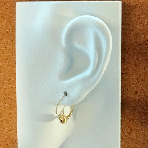 耳飾り 受注製作］金のしずくのポン・ニンカリ（アイヌの耳飾り・ピアス