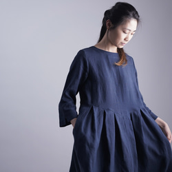 【wafu】Linen Dress 鍵盤タックワンピース / 留紺(とめこん) a013o-tmk1 13枚目の画像