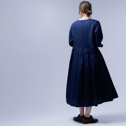 【wafu】Linen Dress 鍵盤タックワンピース / 留紺(とめこん) a013o-tmk1 7枚目の画像