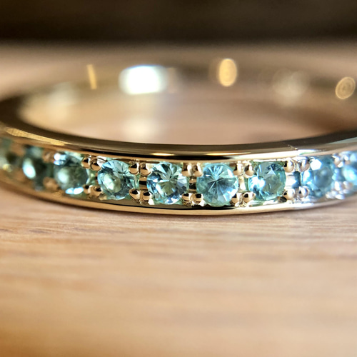 k18 ダイヤパライバハーフエタニティ パライバトルマリン ハーフ