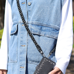 “ショルダーチェーンストラップ タイプ1” 14色 長さ調整可 サコッシュ スマホショルダー 栃木レザー 本革 9枚目の画像