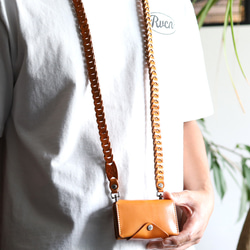 “ショルダーチェーンストラップ タイプ1” 14色 長さ調整可 サコッシュ スマホショルダー 栃木レザー 本革 7枚目の画像