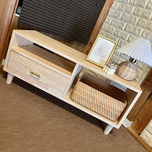 韓国・北欧インテリア】引き出し付きテレビ台・収納棚・ナチュラル