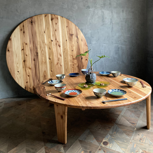 こたつ】直径120cm 天板付き 癒されるちゃぶ台 円 丸 ローテーブル