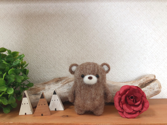 羊毛フェルト　ドライブ　くま君 羊毛フェルト ドライブ くま君