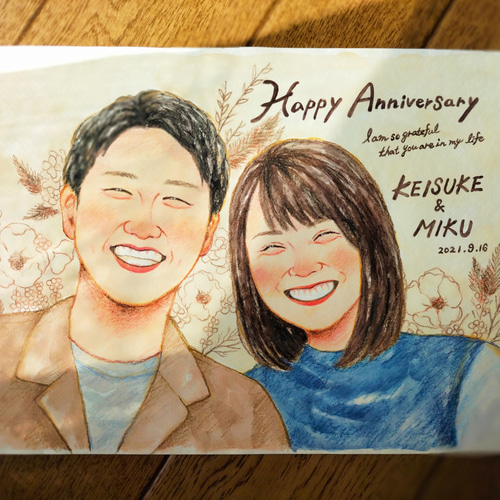 似顔絵オーダー A3 12名様 退職祝い （似顔絵オーダー 似顔絵 A3