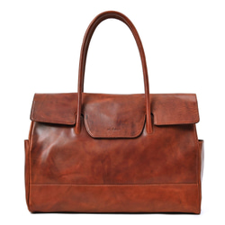 ◆イタリア産チョコレートブラウン牛革レザートートバッグ　作家日本製鞄ハンドメイド ◇イタリア産チョコレートブラウン牛革レザートートバッグ 作家日本製