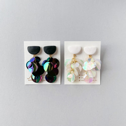 ポリマークレイ × スパンコール costume jewelry イヤリング -white-〈公式Twitter紹介〉 13枚目の画像