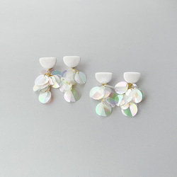 ポリマークレイ × スパンコール costume jewelry イヤリング -white-〈公式Twitter紹介〉 9枚目の画像