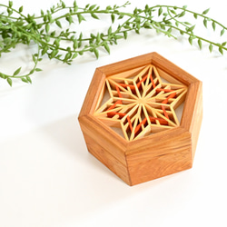 組子の小箱 屋久杉 【麻の葉】 フリーボックス・小物入れ Woodcraft