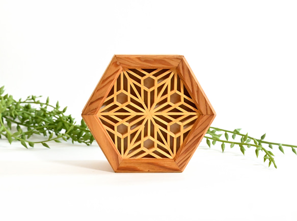 アウトレット　組子の小箱　屋久杉　【八重桜】 2枚目の画像