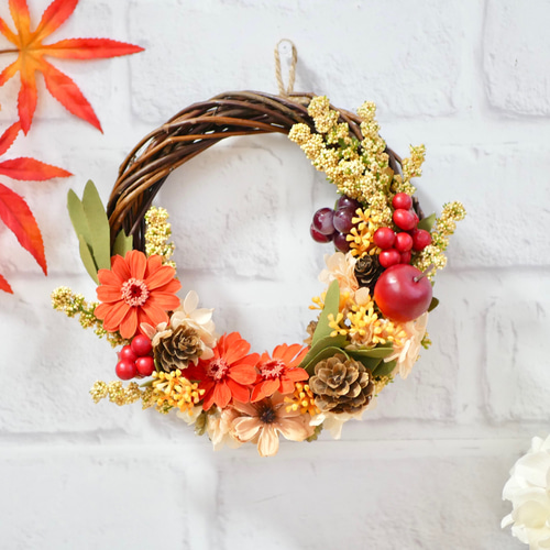 実りの秋✳︎三日月型フラワーリース リース nozomi 通販