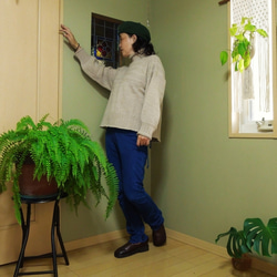 【再入荷】asana ヘンプコットン ヨガパンツ●草木染めインディゴ 6枚目の画像