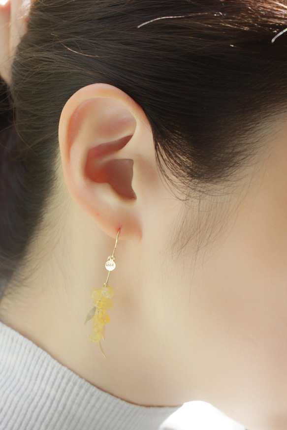 ミモザ　glass pierce&earring 3枚目の画像