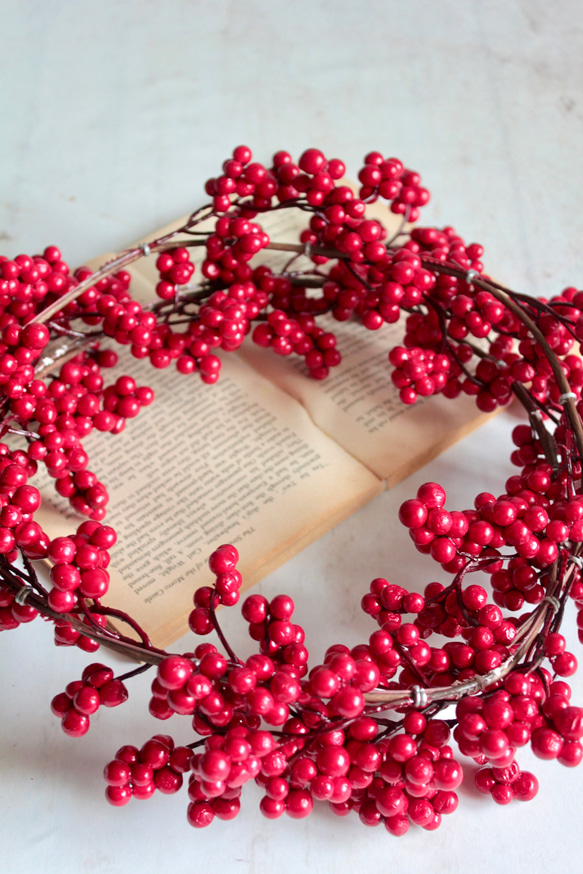 ツヤツヤレッドベリーガーランド【アーティフィシャルフラワー単品】 4枚目の画像