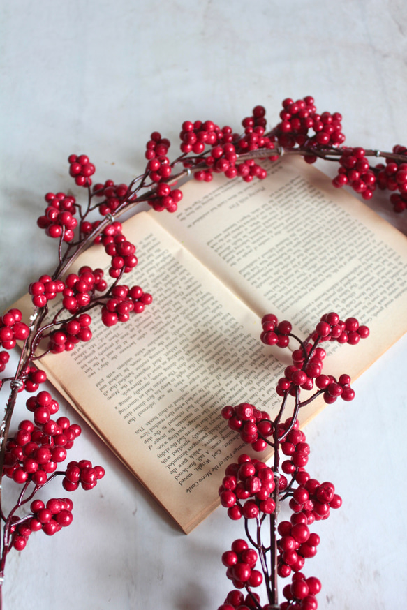 ツヤツヤレッドベリーガーランド【アーティフィシャルフラワー単品】 8枚目の画像