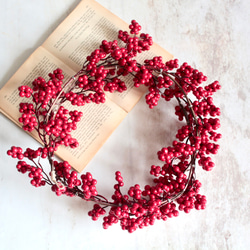 ツヤツヤレッドベリーガーランド【アーティフィシャルフラワー単品】 2枚目の画像