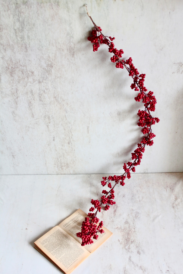 ツヤツヤレッドベリーガーランド【アーティフィシャルフラワー単品】 7枚目の画像