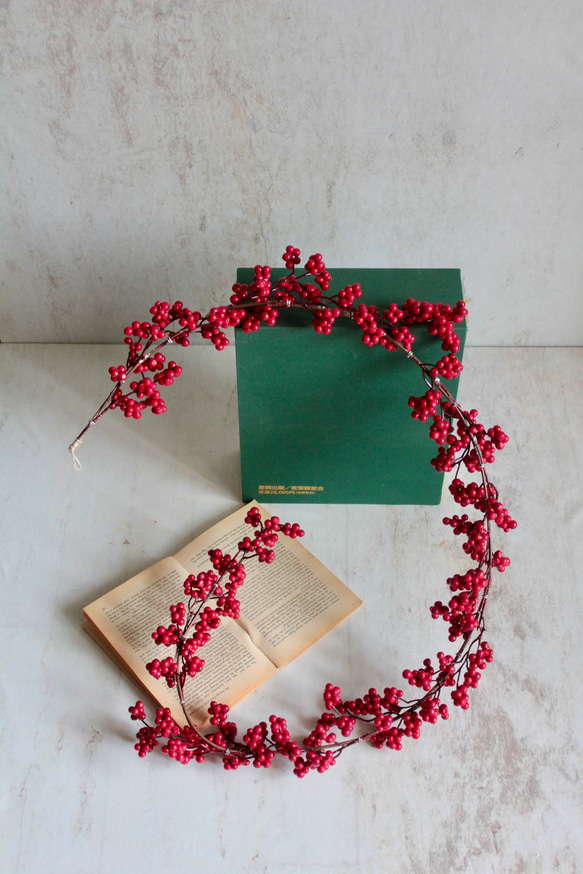 ツヤツヤレッドベリーガーランド【アーティフィシャルフラワー単品】 6枚目の画像