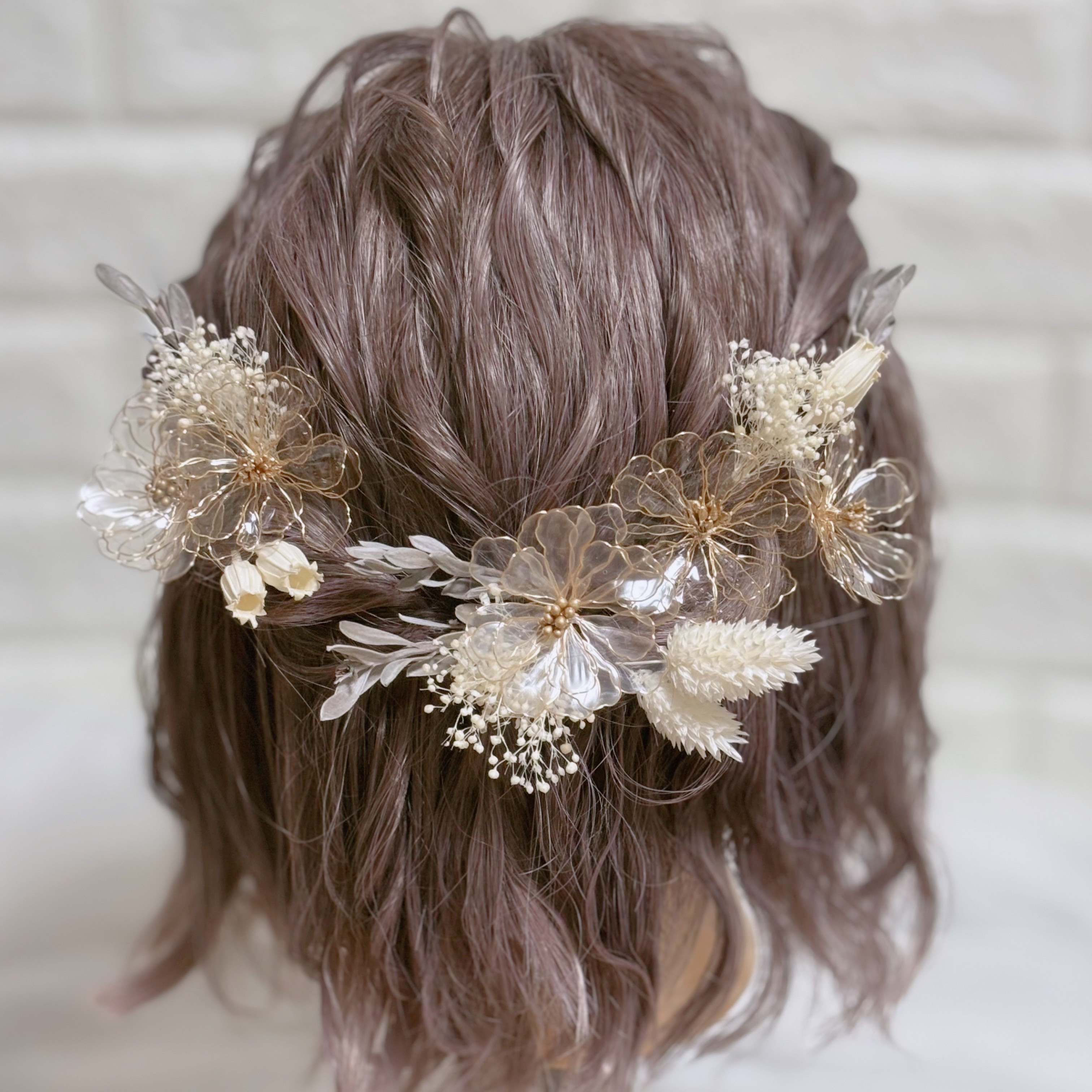 【 wedding 】ホワイト･クリアmix✳︎ドライフラワー