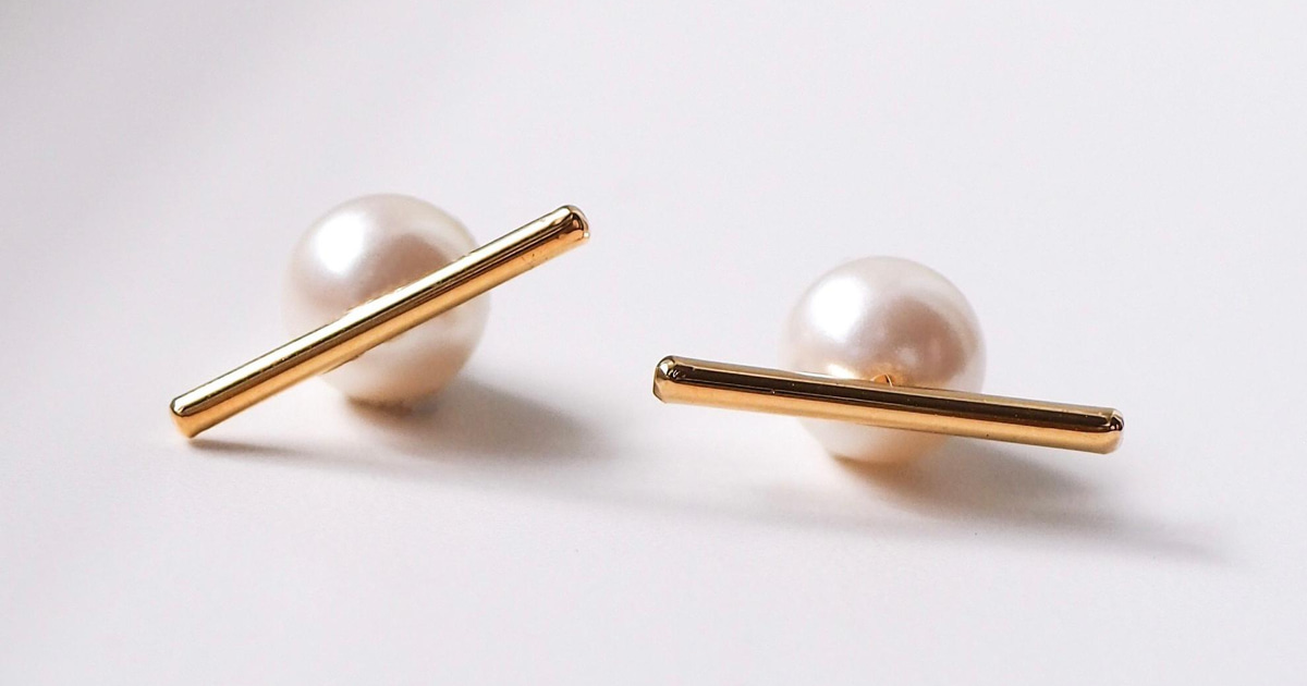 1点のみ❣️天然淡水パールピアス　ラウンドパール　金属　キラキラ　ハンドメイド Ear Jewelry】6月誕生石 ピンクゴールド 淡水パール ピアス