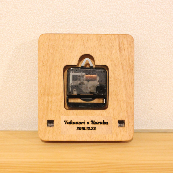 名入れ可〇しかくい時計レーザー・掛け時計・置き時計（ビーチ・オイル）【子供部屋やリビングに。ぬくもりある手作り木製時計】 7枚目の画像