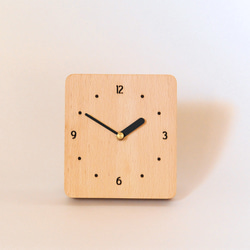 名入れ可〇しかくい時計レーザー・掛け時計・置き時計（ビーチ・オイル）【子供部屋やリビングに。ぬくもりある手作り木製時計】 1枚目の画像