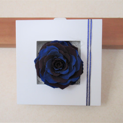 【壁掛け・置き型 ２wayタイプ】バラ　メリア　ブルー プリザーブドフラワー 7枚目の画像