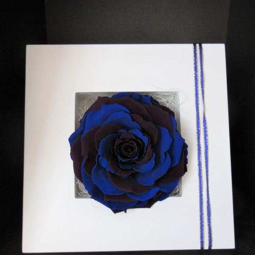 壁掛け・置き型 2wayタイプ】バラ メリア ブルー プリザーブド  