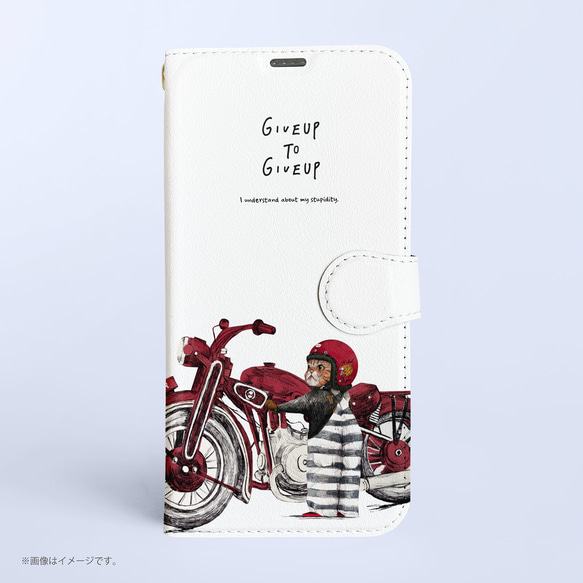 「Give up to give up」Original手帳型iPhoneケース 1枚目の画像