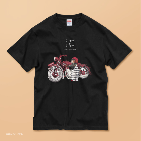 「Give up to give up」コットンTシャツ/送料無料 1枚目の画像