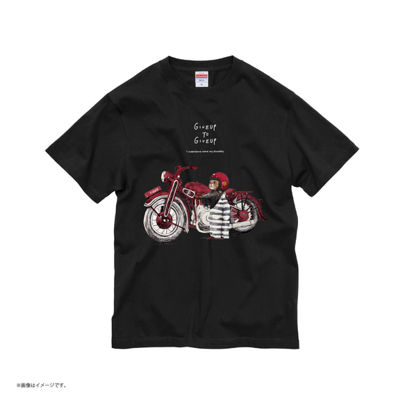 「Give up to give up」コットンTシャツ/送料無料 4枚目の画像