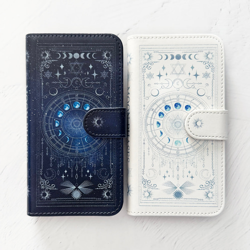 月の満ち欠け・12星座 手帳型スマホケース iPhoneケース Android対応