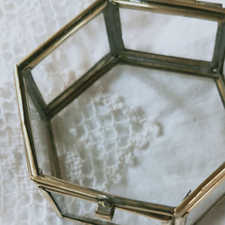 長方形 / ミニ　ガラスケースのプリザーブドフラワー　リングピロー　ラッピング付き 11枚目の画像