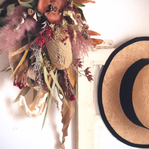 ワイルドフラワー個性派スワッグ ドライフラワー nico 通販 12488474