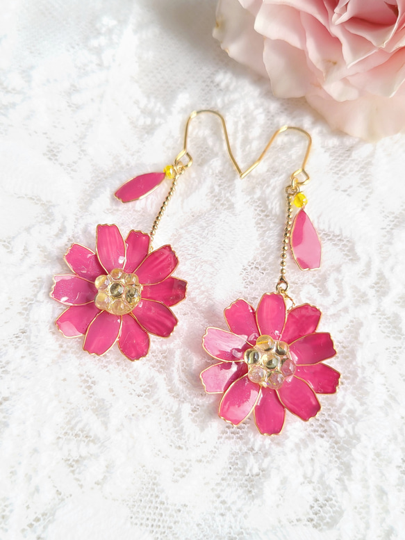 1996年稀少アイス・ピンクオーナメント月と星2個セット硝子のアメ細工ピンク薔薇 1996年稀少アイス・ピンクオーナメント月と星2個セット硝子のアメ細工