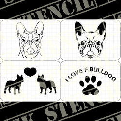 ステンシルシート 【D-フレンチブルドッグ】 その他素材 ⚠プロフ必読