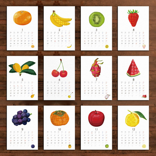 2022 A5果物カレンダー カレンダー とりごえ雑貨店 通販 12491391