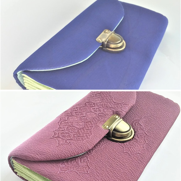 使いやすい長財布　色：青、紫 1枚目の画像