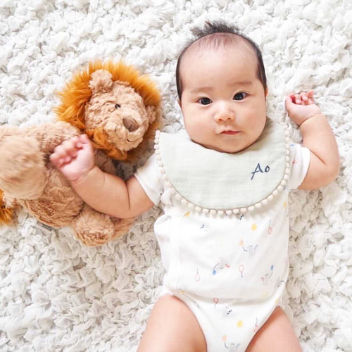 全5色】お名前刺繍⋆.·✦エッグスタイ ミルキーカラー オシャレ 男の子