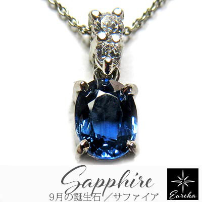 ネックレス ９月 誕生石 サファイア 0.87ct 天然石 ペンダント シルバー ギフト gn470