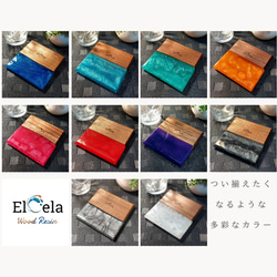 【至福のひとときを彩るコースター】　Elcela　ウッドレジン　木製　レッド　ポリッシュ仕上げ 2枚目の画像