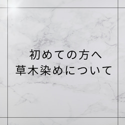 草木染めアイテムが初めての方へ 1枚目の画像